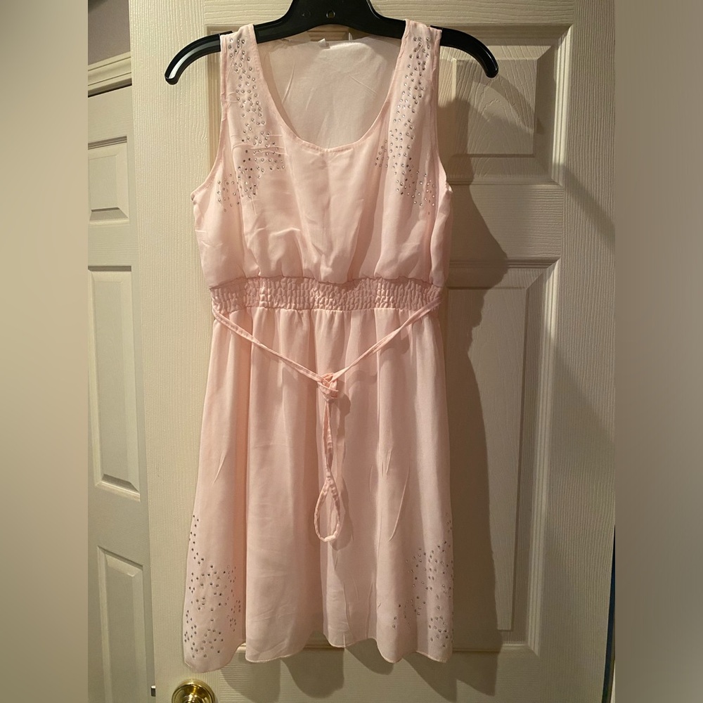 Sheer sleeveless dress with lining